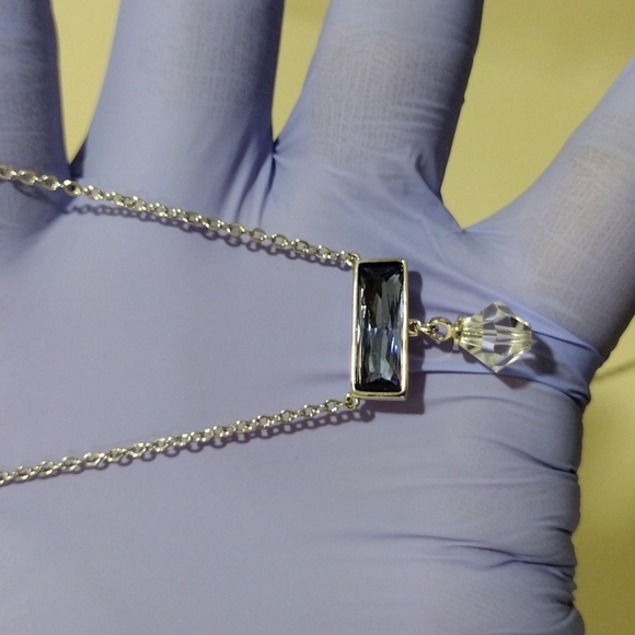 Swarovski Crystal Lilac, Rive Blue & Clear Necklace - Sterling Silver Overlay - Picture 7 of 7
